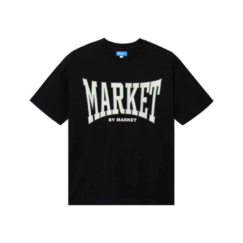Market Men's Persistent Logo T-Shirt - Washed Black / Green / Ecru