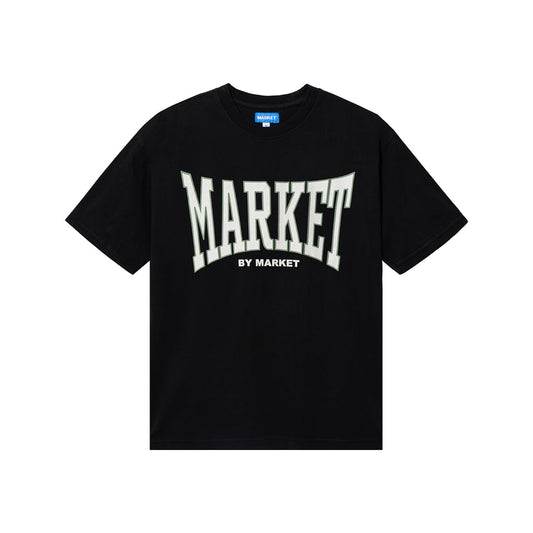 Market Men's Persistent Logo T-Shirt - Washed Black / Green / Ecru