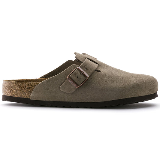 Birkenstock Unisex Boston Soft Footbed Suede Leather - Taupe