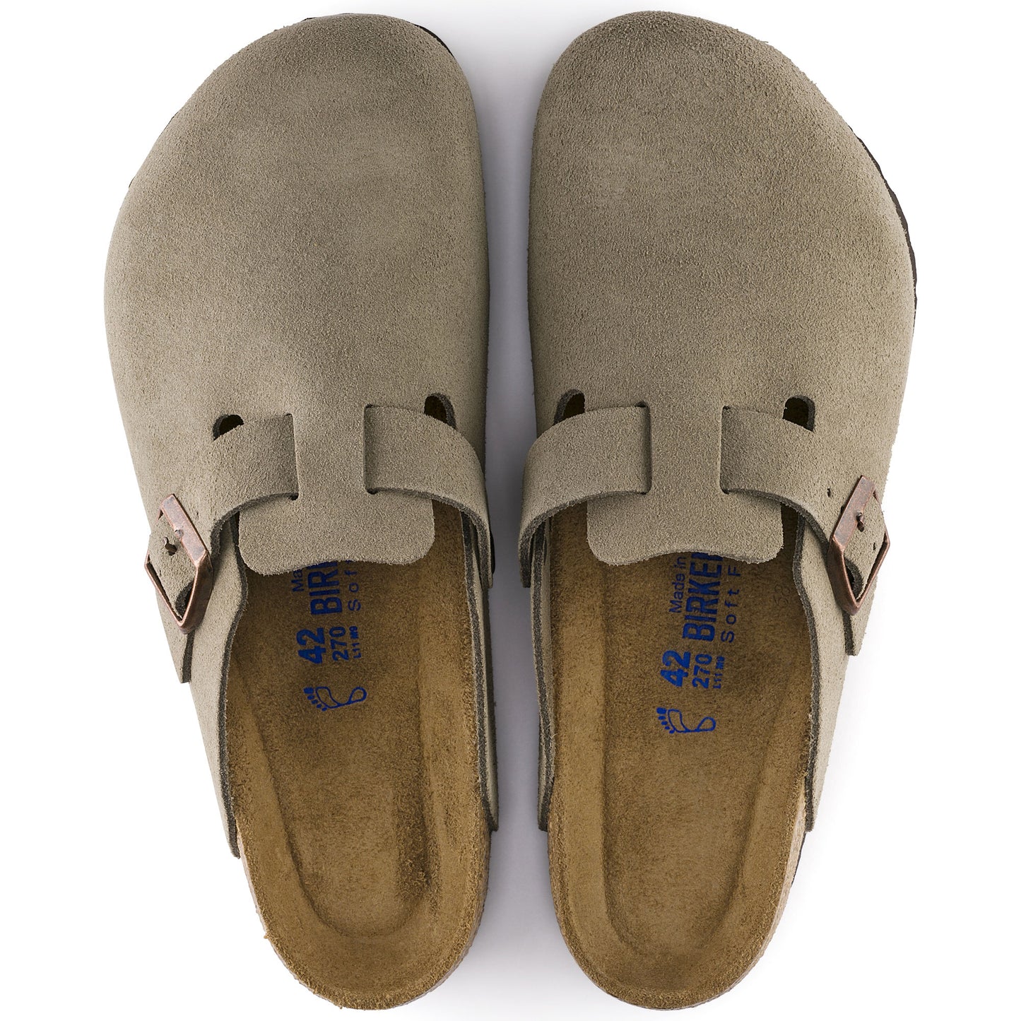 Birkenstock Unisex Boston Soft Footbed Suede Leather - Taupe