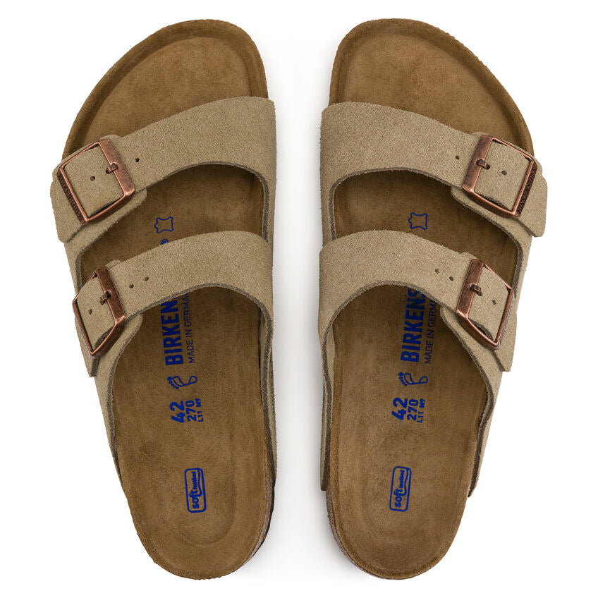 Birkenstock Unisex Arizona Soft Footbed Suede Leather - Taupe