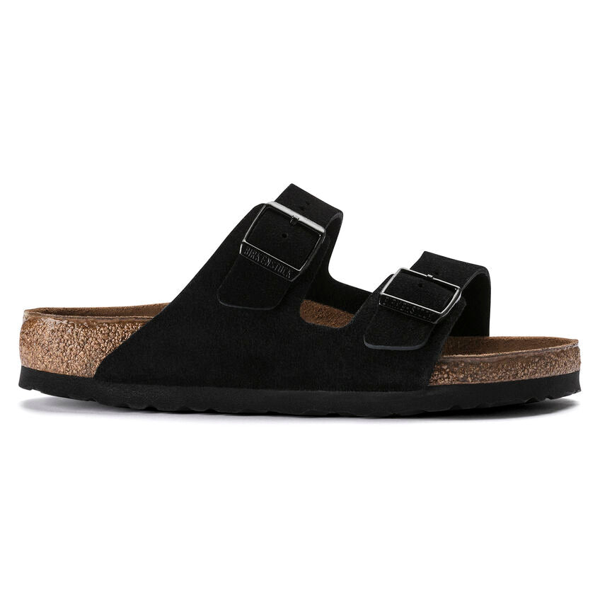 Birkenstock Unisex Arizona Soft Footbed Suede Leather - Black