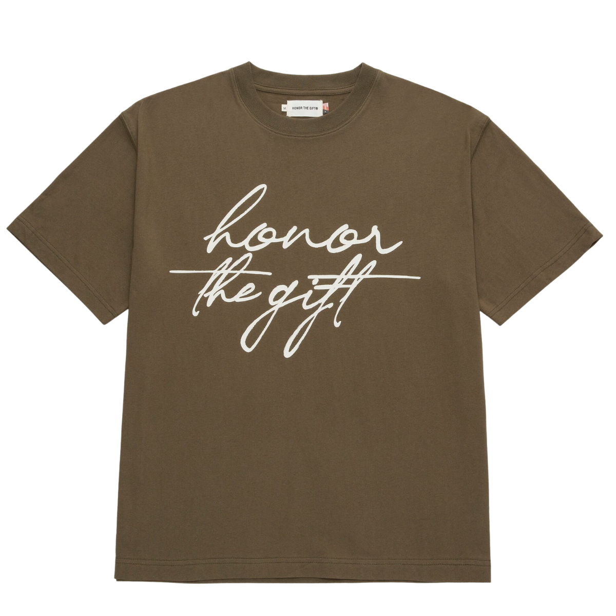Honor The Gift Script Tee - Olive
