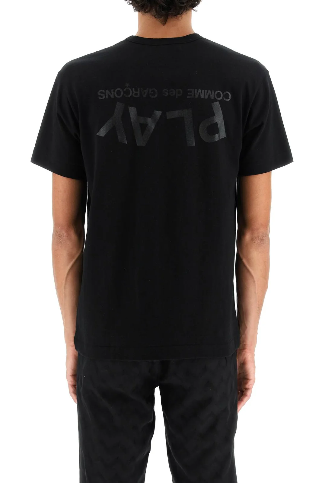 Comme des Garçons PLAY Logo Text T-Shirt -  Black/Black