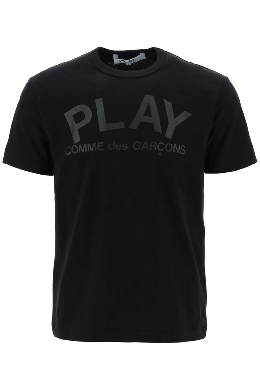 Comme des Garçons PLAY Logo Text T-Shirt -  Black/Black