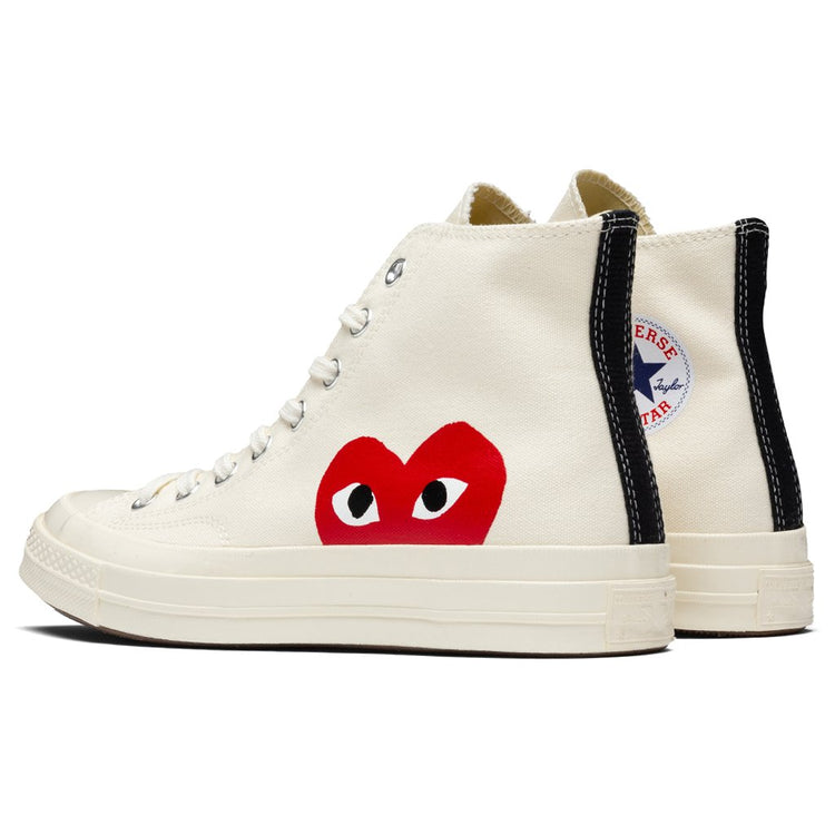 Comme des Garçons PLAY x Converse Chuck 70 HI, Unisex - Off White