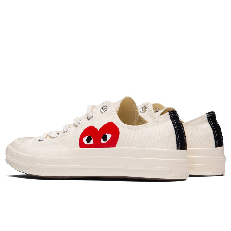 Comme des Garçons PLAY Unisex Chuck 70 Low Sneaker Unisex OX - Milk White/ Red