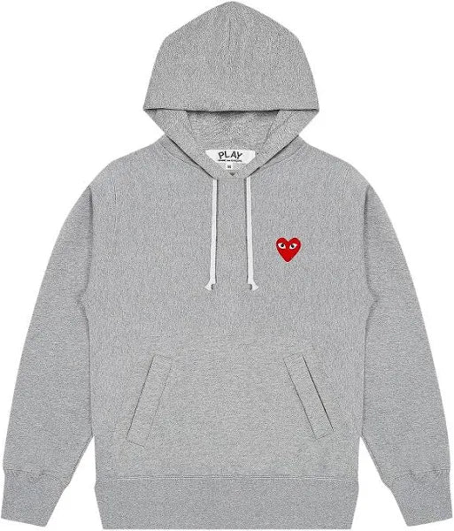 Comme des Garçons PLAY Red Heart Pullover Hoody - Grey