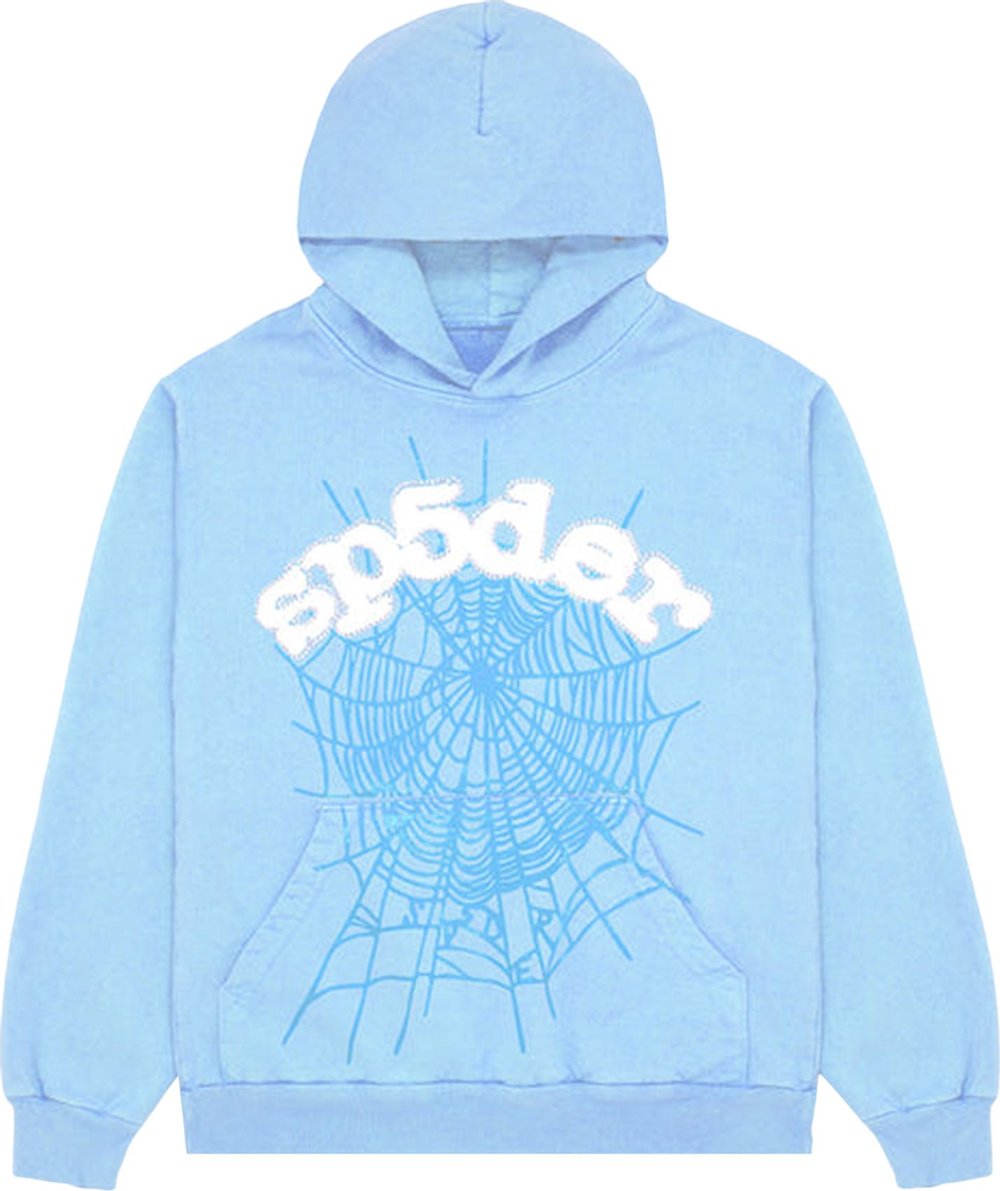 Sp5der Worldwide Web Hoodie Baby Blue