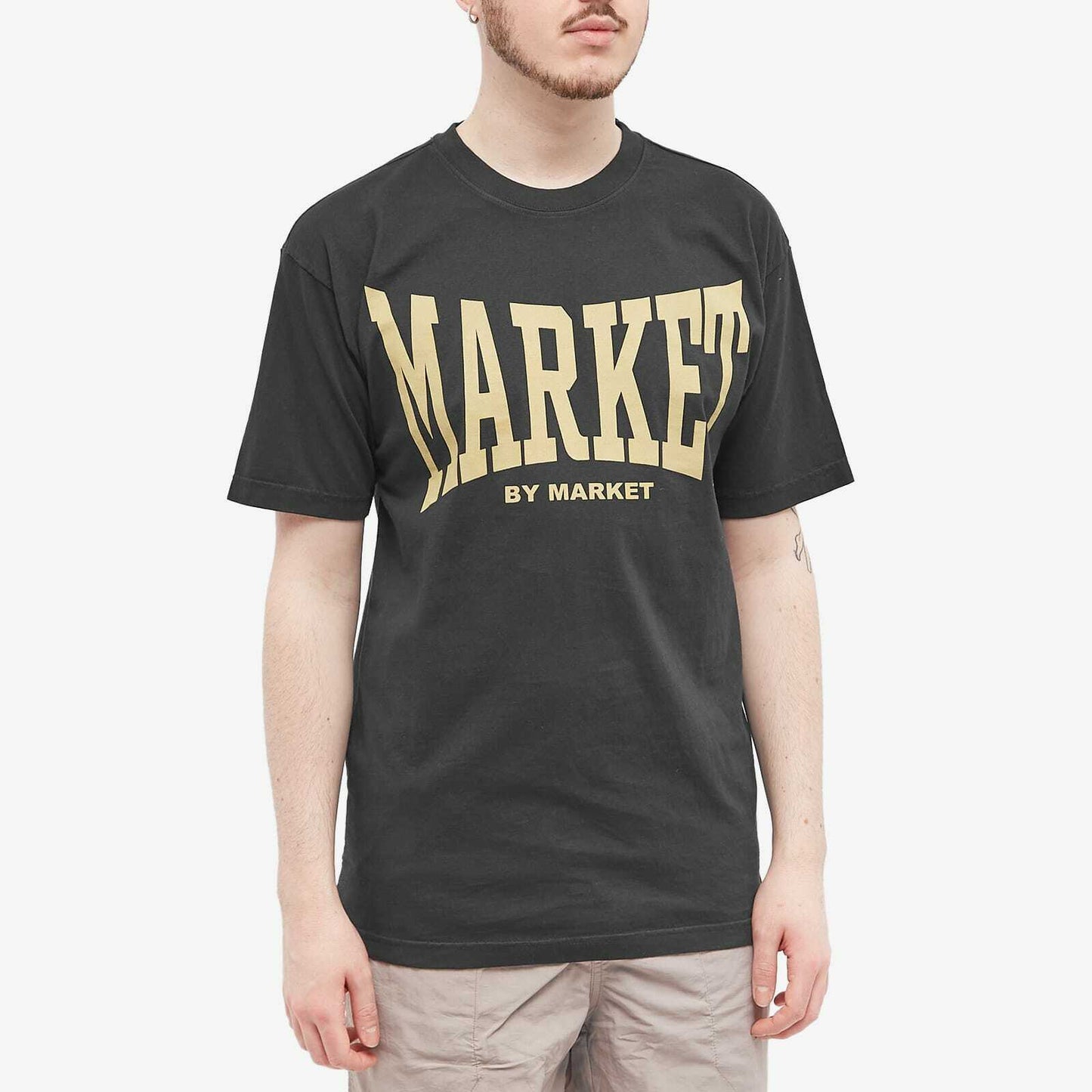 Market Men's Persistent Logo T-Shirt - Black / Light Brown