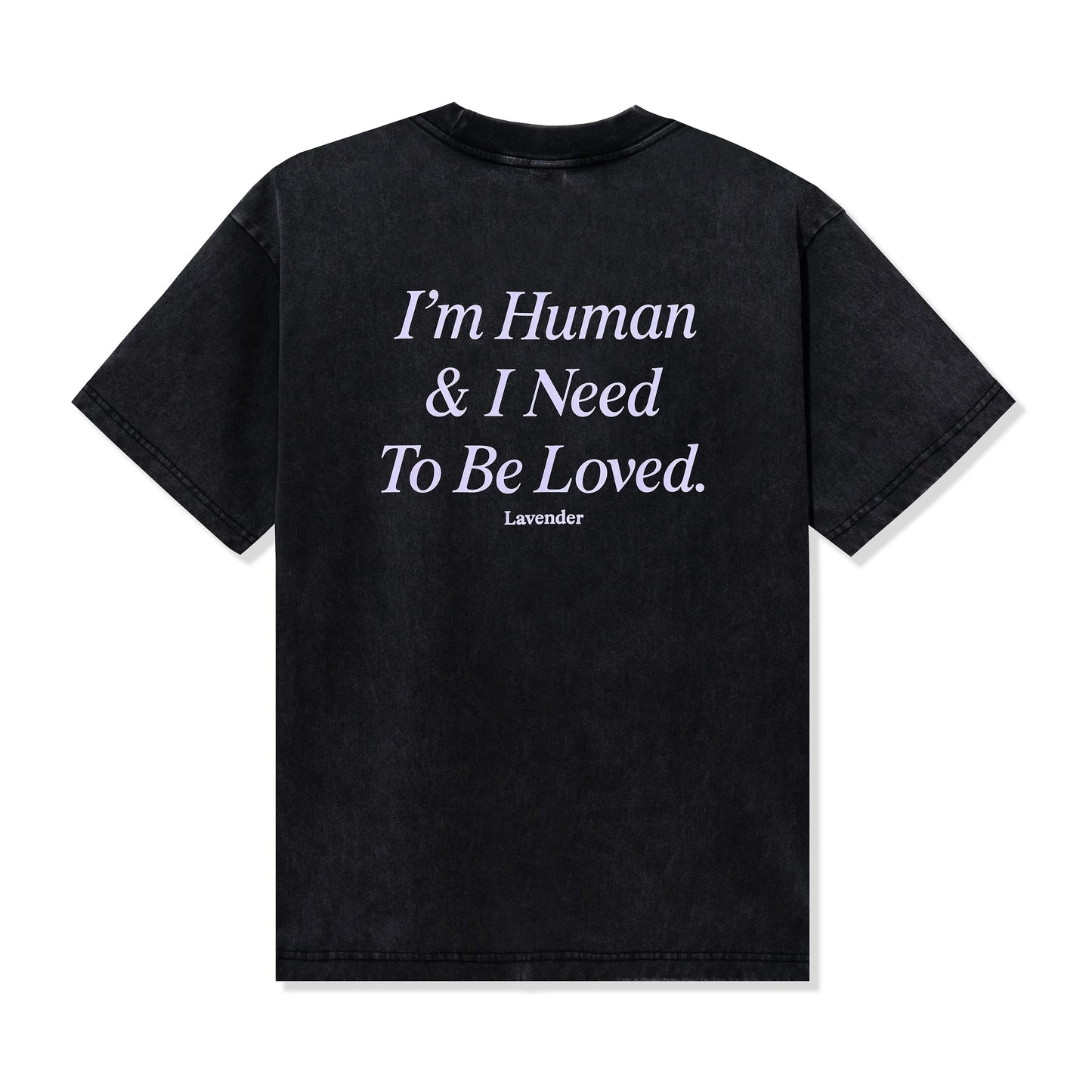 Lavender I'm Human T-Shirt Washed Black