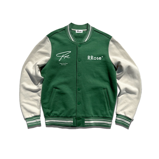 Rrose There's No Place Like Home Letterman Jacket Green