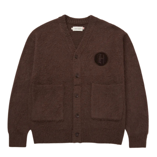 Honor the Gift Stamped Patch Cardigan - Brown