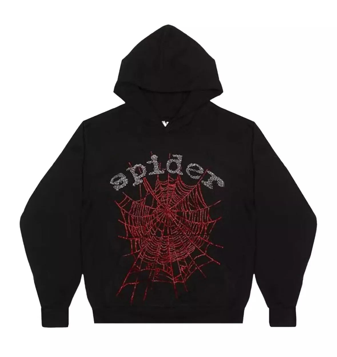 Sp5der Worldwide Rhinestone Hoody Black